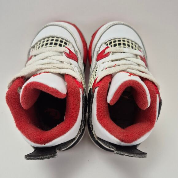 AIR JORDAN Retro 4 (TD) "Fire Red" Toddler Shoes Size 4C - Picture 5 of 10